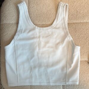 Lululemon White Ribbed Tank